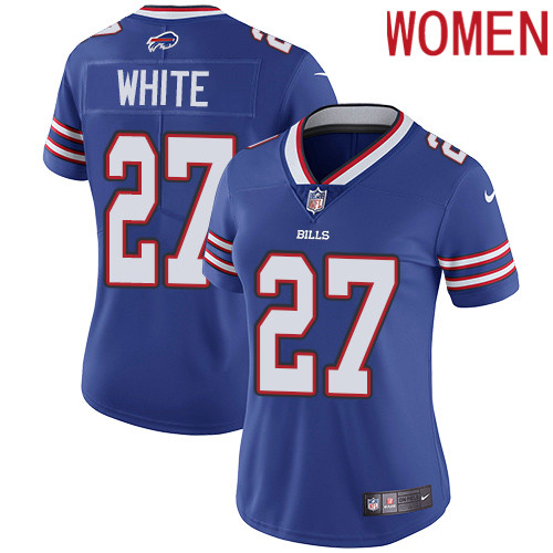 2019 Women Buffalo Bills 27 White blue Nike Vapor Untouchable Limited NFL Jersey